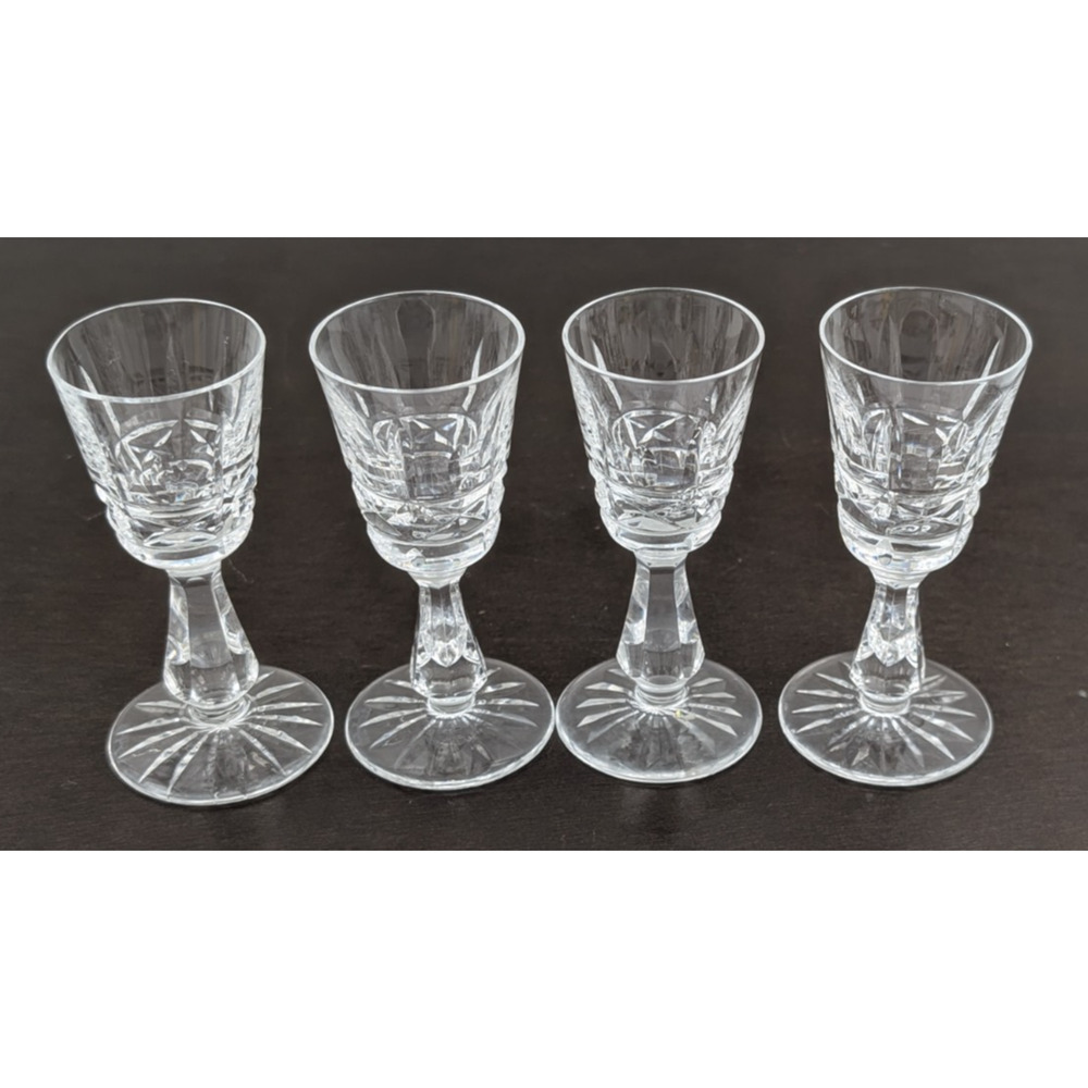 Kylenmore by Waterford Irish Cut Crystal Set of 4 Cordial Glasses 3 7/8" Vintage